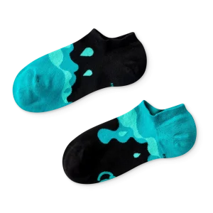 Calcetines sneakers alegres Gotas de agua turquesas