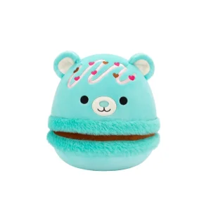Squishmallows Belinda el Macaron Verde Turquesa con Relleno de Chocolate y Toppings Rosa, 20 cm