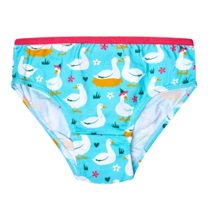 Bragas alegres para niña Gansos y flores