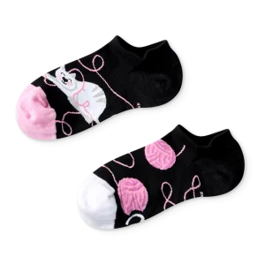 Calcetines sneakers alegres Gato y pelota