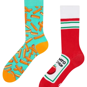 Calcetines alegres Patatas fritas con kétchup