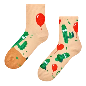 Calcetines de deporte alegres Cactus y globo