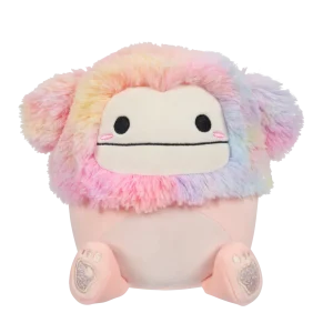 Squishmallows Diane, la Pies Grandes Melocotón con Pelo Arco Iris, 20 cm