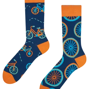 Calcetines alegres Bicicleta naranja