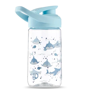 Botella de agua alegre Tiburón gris 470 ml