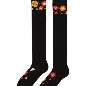 Calcetines alegres por encima de la rodilla Me quiere, no me quiere