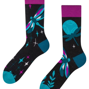 Calcetines alegres Libélulas en la noche