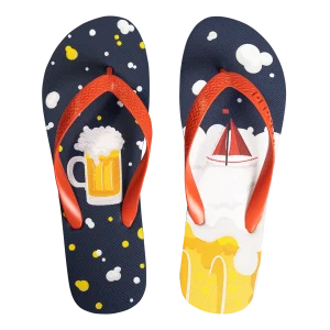 Chancletas alegres Cerveza y barco