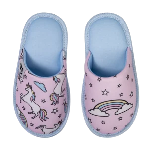 Pantuflas infantiles alegres Unicornio arcoíris