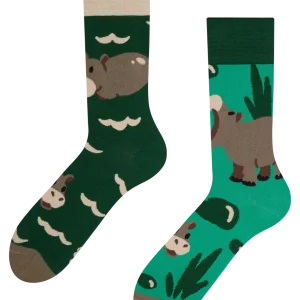 Calcetines alegres Hipopótamo nadador