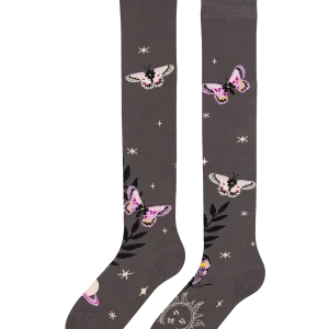Calcetines alegres por encima de la rodilla Mariposas nocturnas