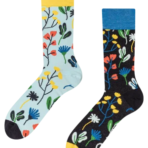 Calcetines alegres Flores en acuarela