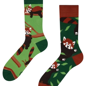 Calcetines alegres Panda rojo