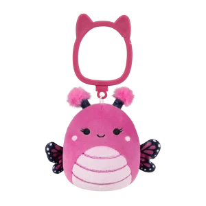 Llavero Squishmallows Marcelina la Mariposa Monarca Rosa Frambuesa, 9 cm
