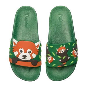 Chanclas infantiles alegres Panda rojo