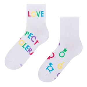 Calcetines de deporte alegres Amor y respeto
