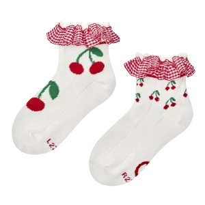 Calcetines Cutecore para niña Picnic con cerezas