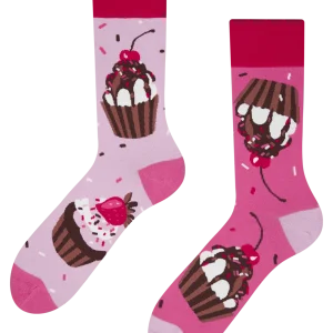Calcetines alegres Cupcakes rosa