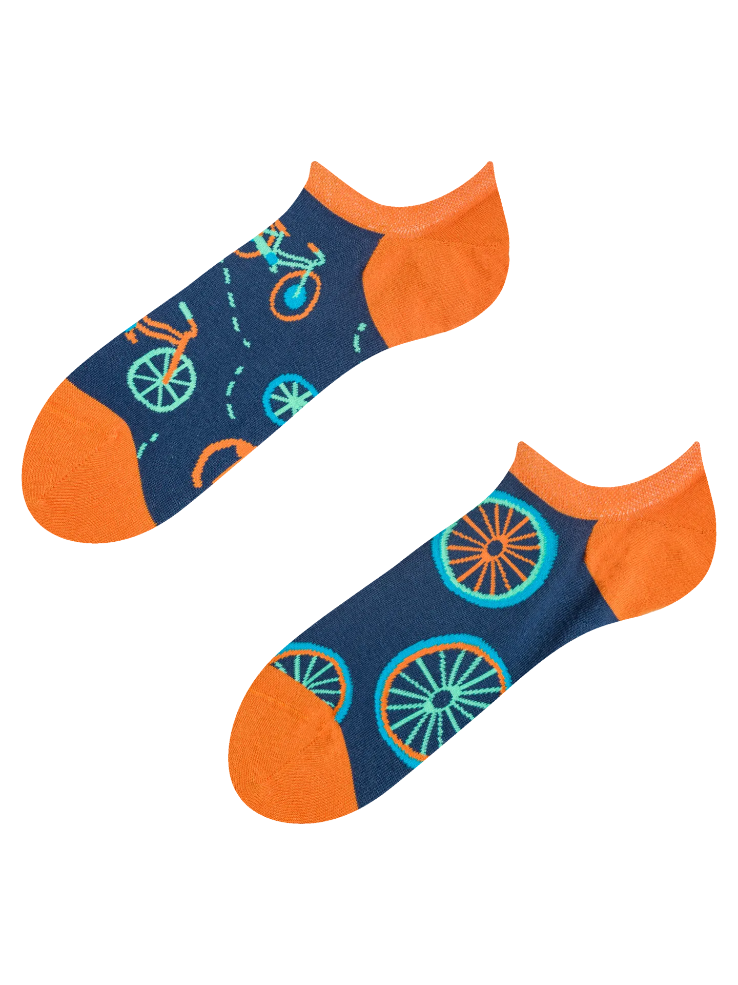 Calcetines sneakers alegres Bicicleta naranja
