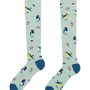 Calcetines hasta la rodilla alegres Pájaros cantarines