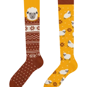 Calcetines hasta la rodilla alegres Ovejas con sudadera