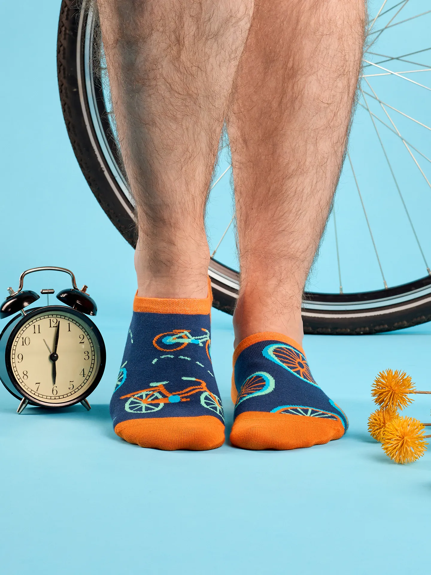 Calcetines sneakers alegres Bicicleta naranja - Imagen 3